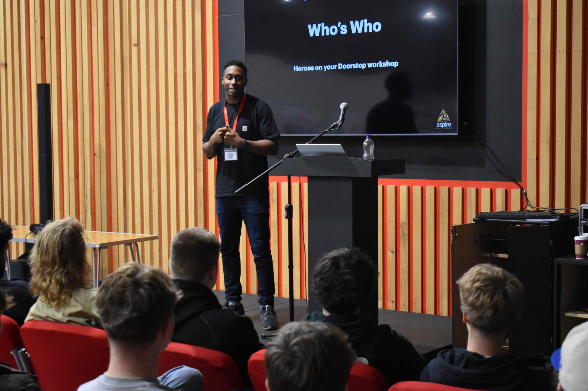 Eli Turay giving a speech