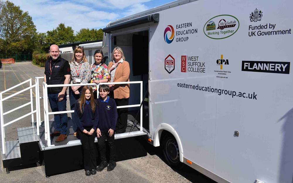College helps bring careers to life thanks to council link up with new construction simulator van