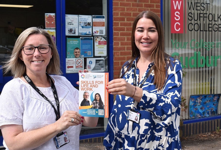 Clare Morgan and Tina O'Beirne at the WSC outreacg centre in Sudbury promoting a series of summer schools
