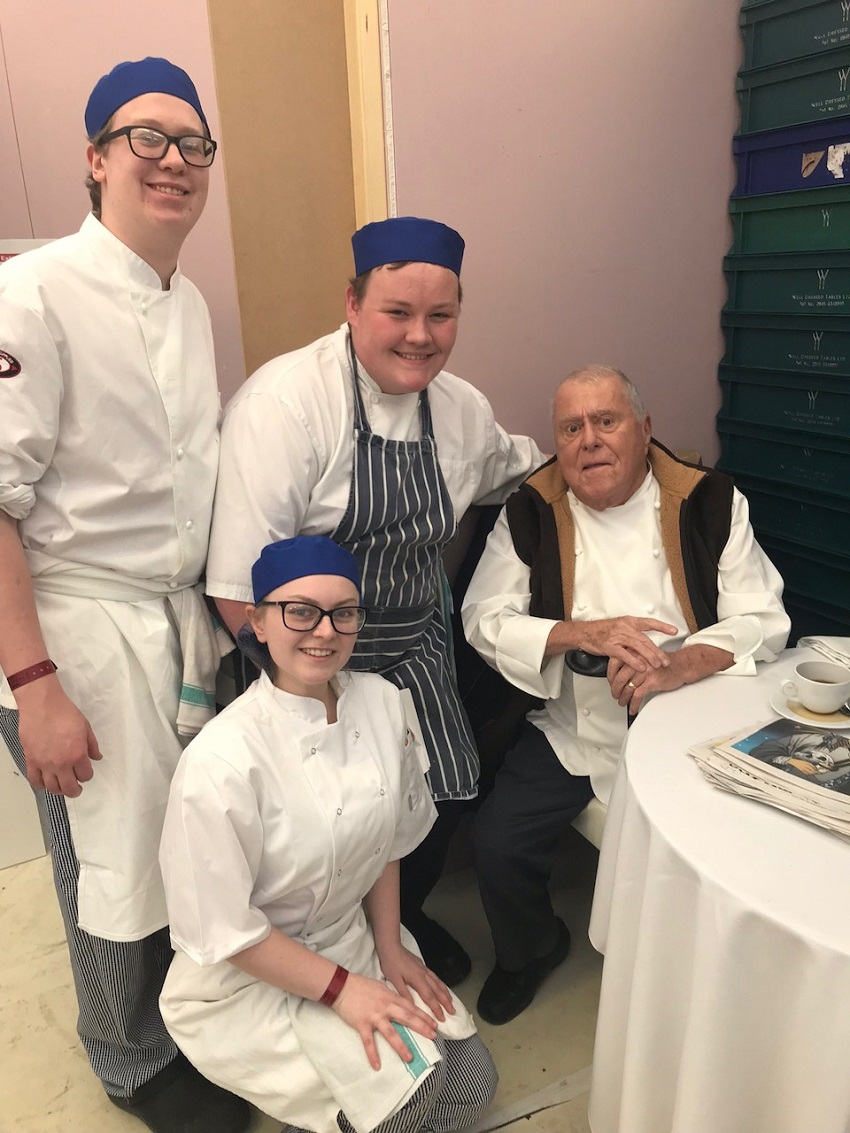 Albert Roux with students