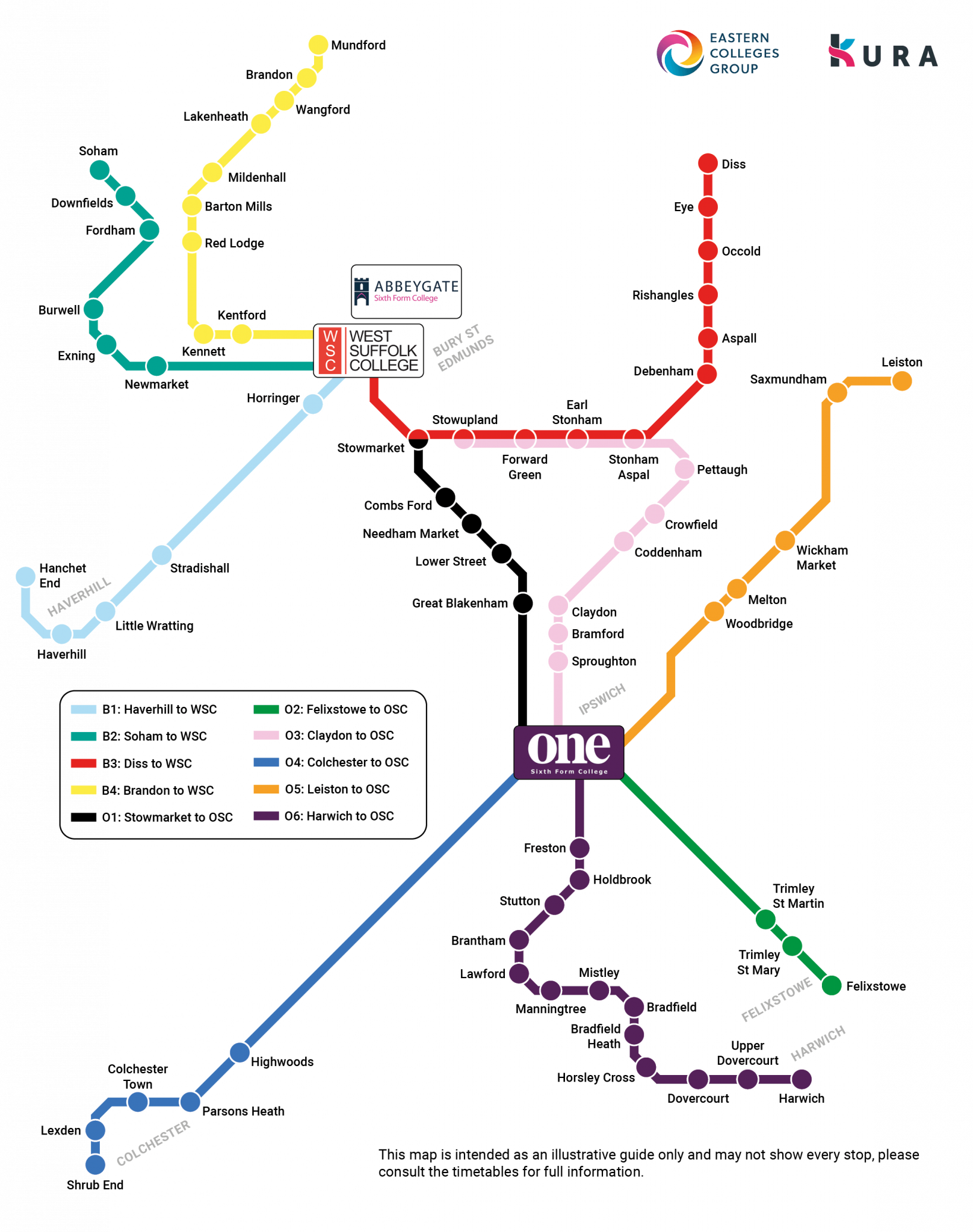 ecg routes map