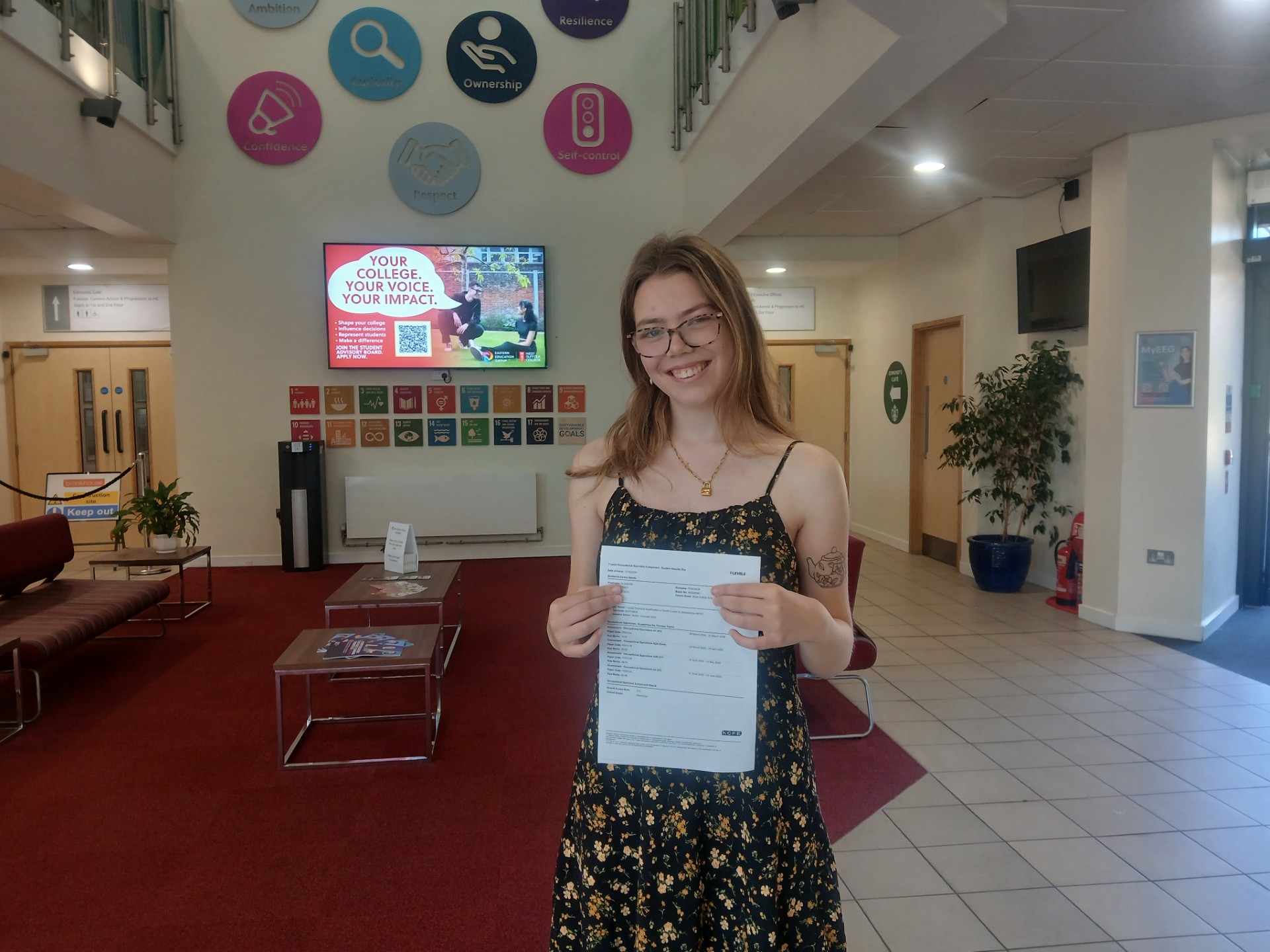 Eleanor Thacker is first person ever to get a distinction on her course
