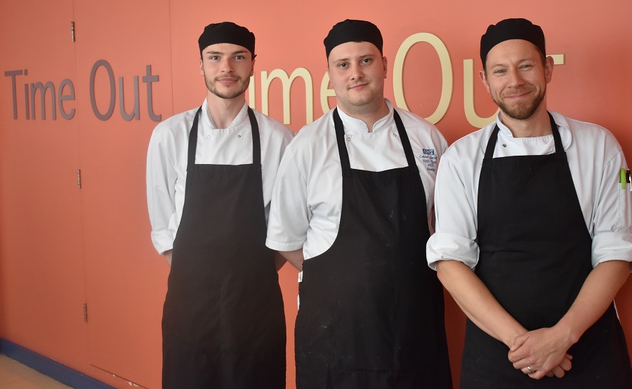 Harry Sandy Connor Gutsell and Luke Nobbs part of a team who have gained apprenticeships with West Suffolk College
