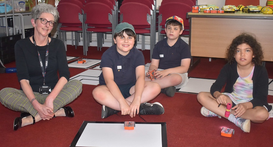 Organiser of the event Victoria Fiebelkorn joined youngsters from the Duke of Lancaster in Fakenham at the BT careers session based on robots