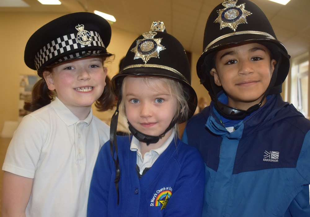 1 budding police officers from St Marys Primary School line up for duty