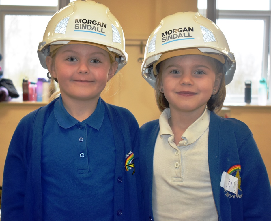 2 Two youngsters from St Marys School in Mildenhall learnt about careers in construction from Morgan Sindall