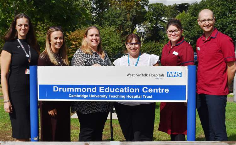 Left to right: Cassandra Fisher, Hannah Swallow, Naomi Meara (all West Suffolk College), Diane Lane, Katy Kilpatrick and Alex Levitt-Powell. Picture: Eastern Colleges Group