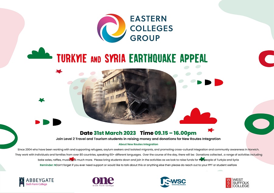 Fundraiser graphic for Turkey and Syria