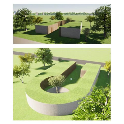 Photo of a Grass covered building generated on a computer