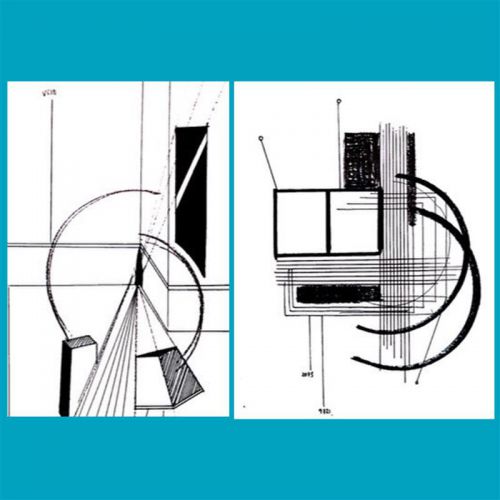 Photo of two images of shapes and lines
